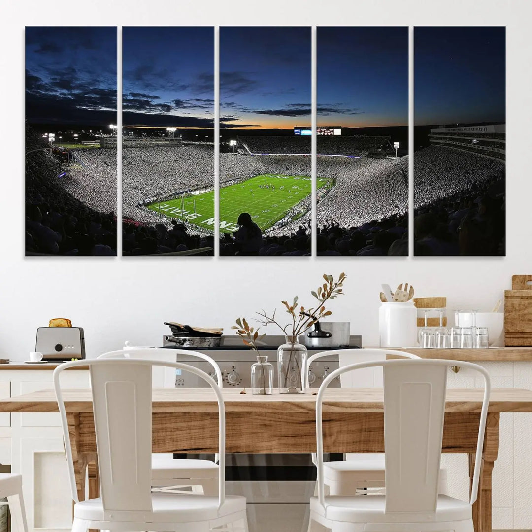 Penn State Nittany Lions Football Team Print - University Park Beaver Stadium Wall Art Canvas Print