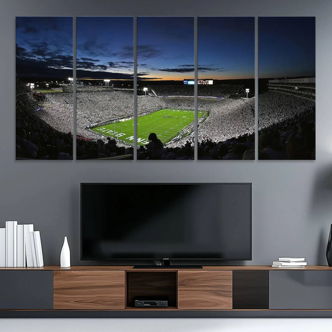 Penn State Nittany Lions Football Team Print - University Park Beaver Stadium Wall Art Canvas Print