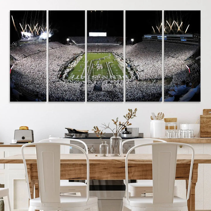 Penn State Nittany Lions Football Team Print - University Park Beaver Stadium Wall Art Canvas Print