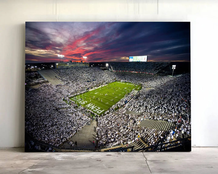 Penn State Nittany Lions Football Team Print - University Park Beaver Stadium Wall Art Canvas Print