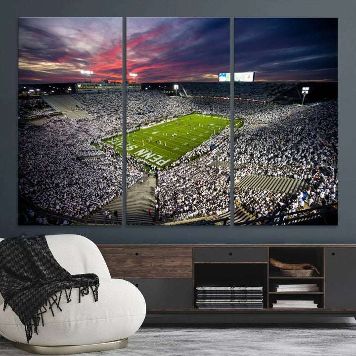 Penn State Nittany Lions Football Team Print - University Park Beaver Stadium Wall Art Canvas Print