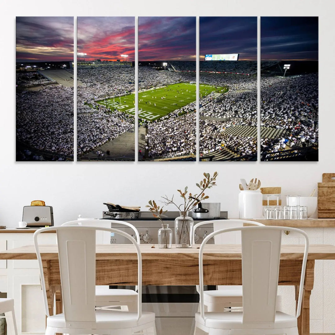 Penn State Nittany Lions Football Team Print - University Park Beaver Stadium Wall Art Canvas Print