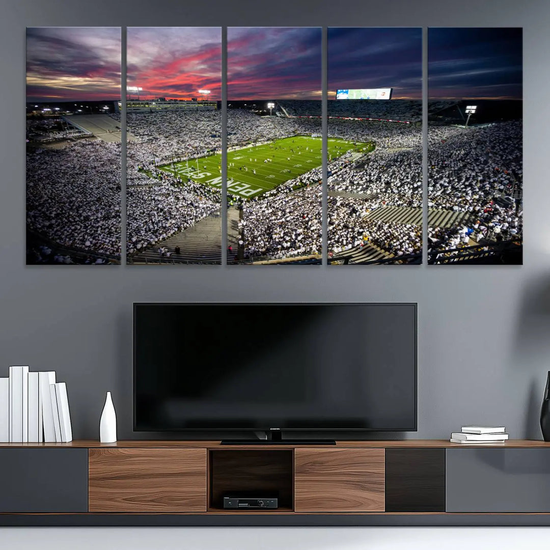 Penn State Nittany Lions Football Team Print - University Park Beaver Stadium Wall Art Canvas Print