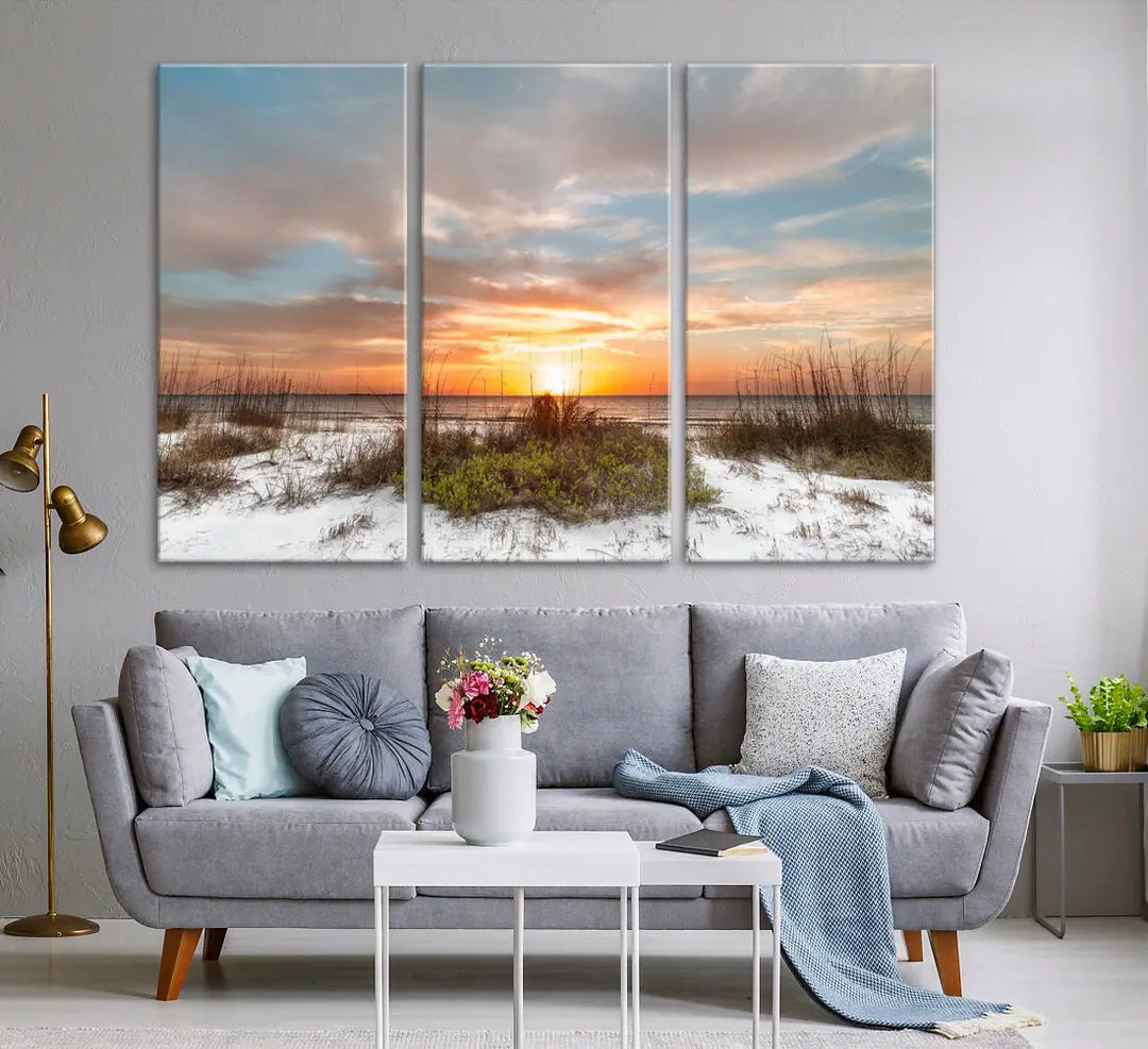 Perfect Sunset Wall Art Beach Ocean Nature Canvas Print Wall Decor