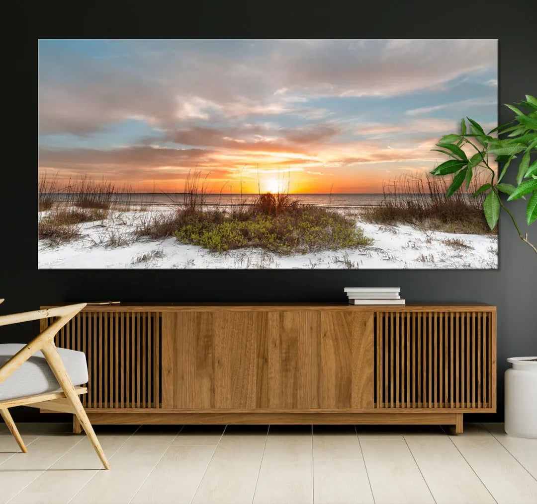 Perfect Sunset Wall Art Beach Ocean Nature Canvas Print Wall Decor