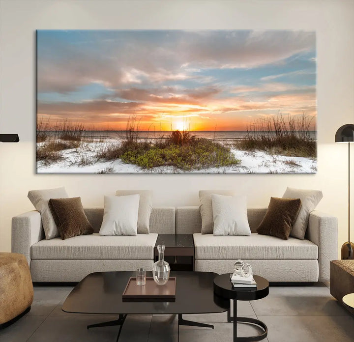 Perfect Sunset Wall Art Beach Ocean Nature Canvas Print Wall Decor