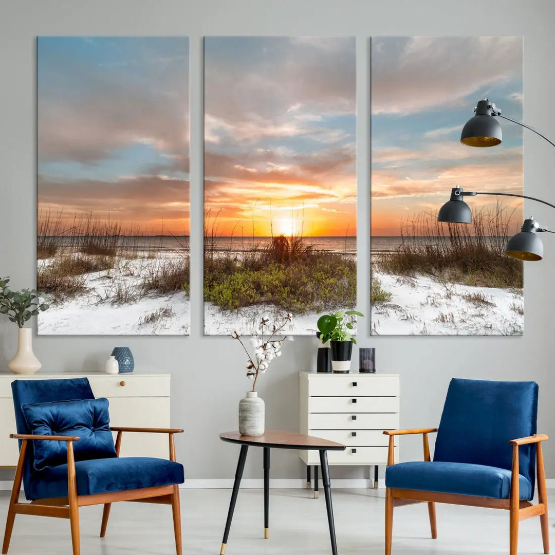 Perfect Sunset Wall Art Beach Ocean Nature Canvas Print Wall Decor