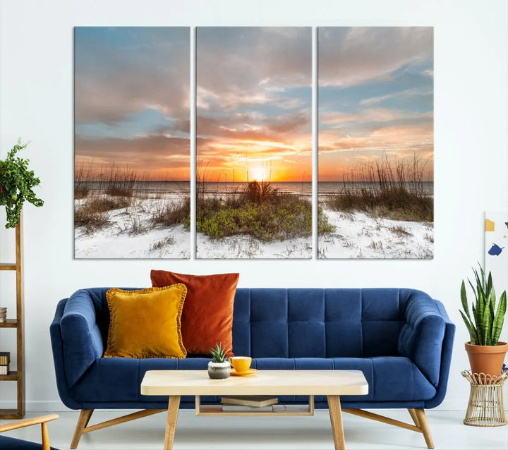 Perfect Sunset Wall Art Beach Ocean Nature Canvas Print Wall Decor