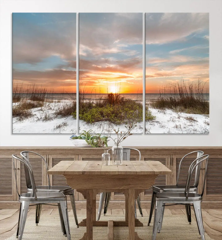 Perfect Sunset Wall Art Beach Ocean Nature Canvas Print Wall Decor