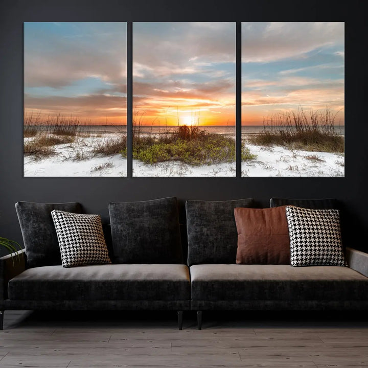 Perfect Sunset Wall Art Beach Ocean Nature Canvas Print Wall Decor