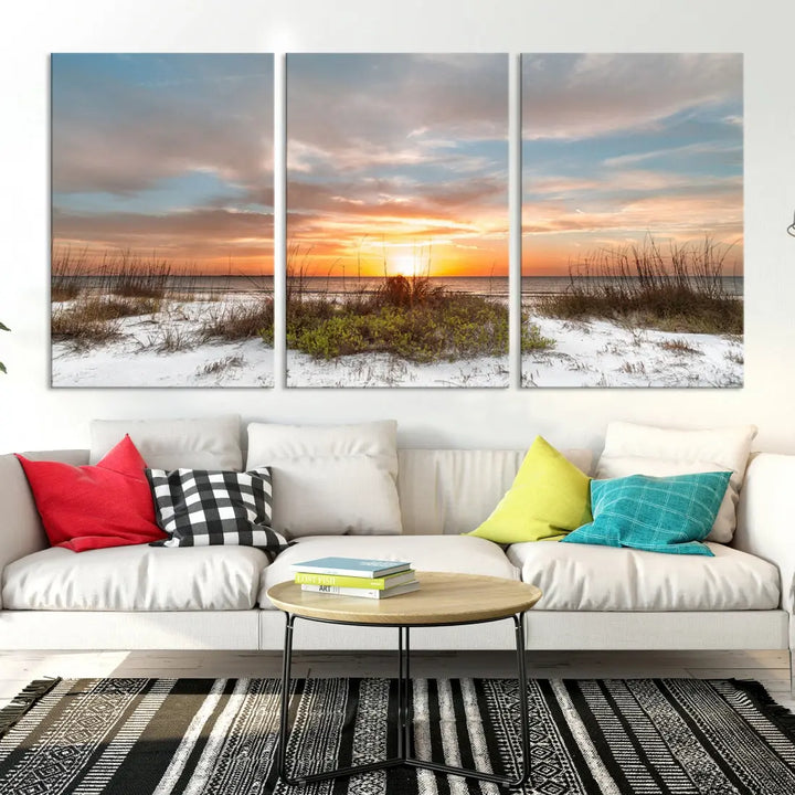 Perfect Sunset Wall Art Beach Ocean Nature Canvas Print Wall Decor