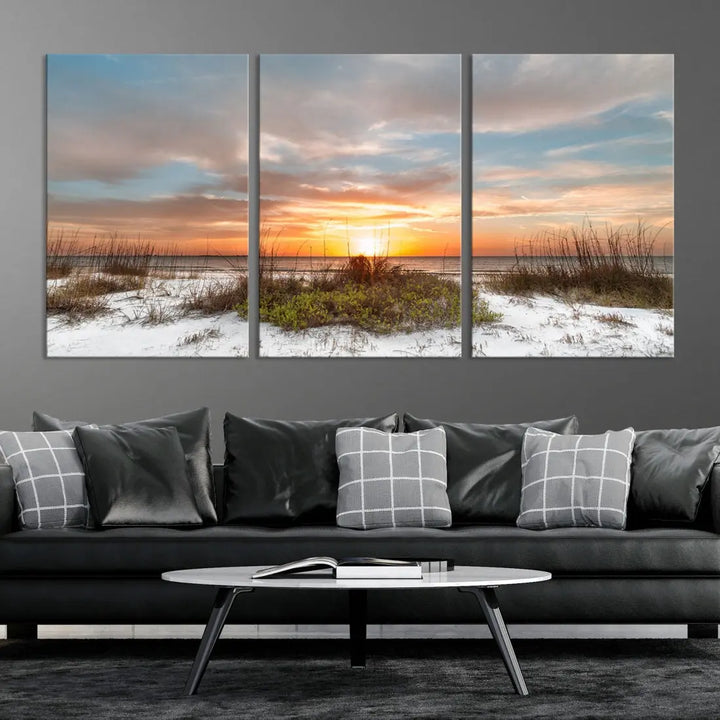 Perfect Sunset Wall Art Beach Ocean Nature Canvas Print Wall Decor