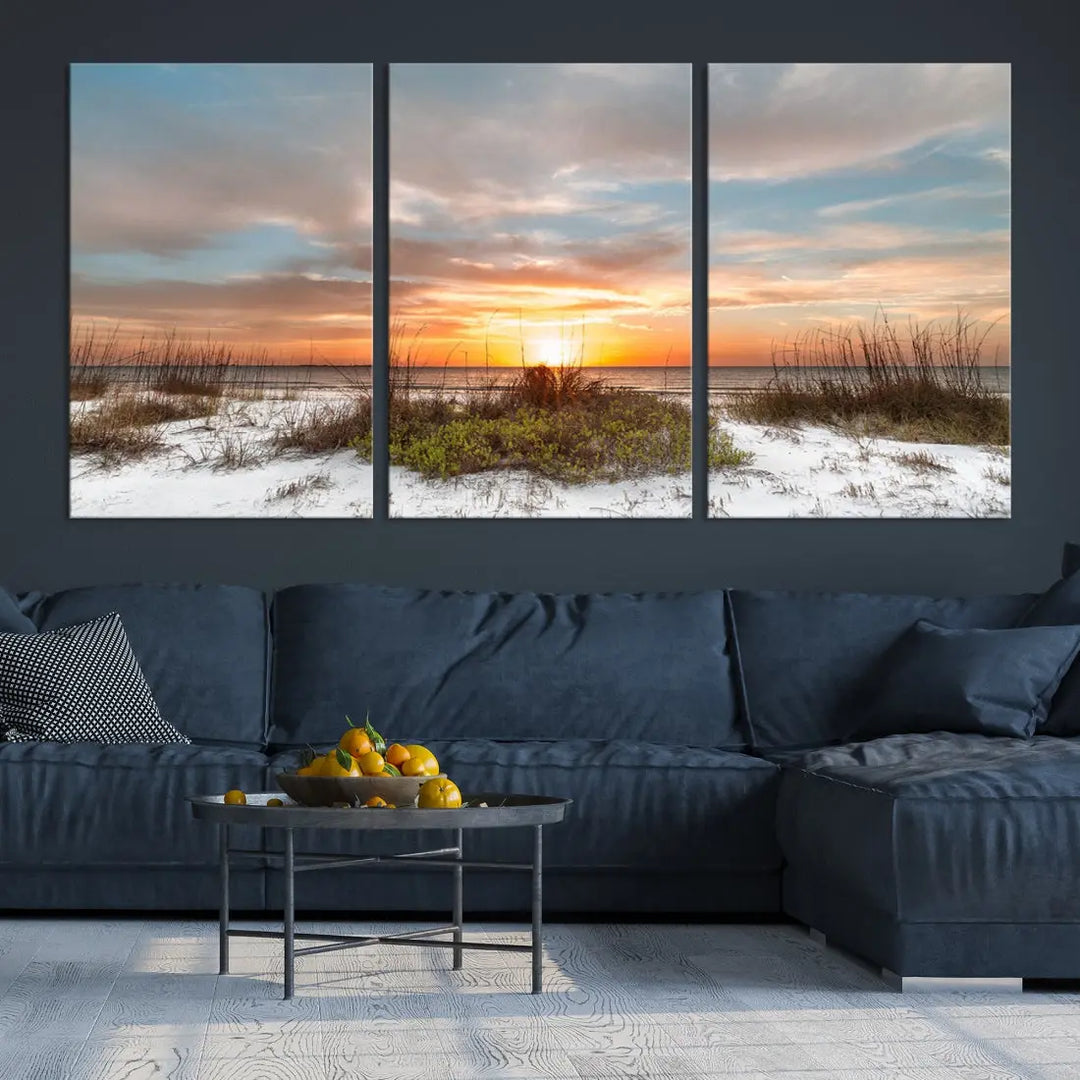 Perfect Sunset Wall Art Beach Ocean Nature Canvas Print Wall Decor