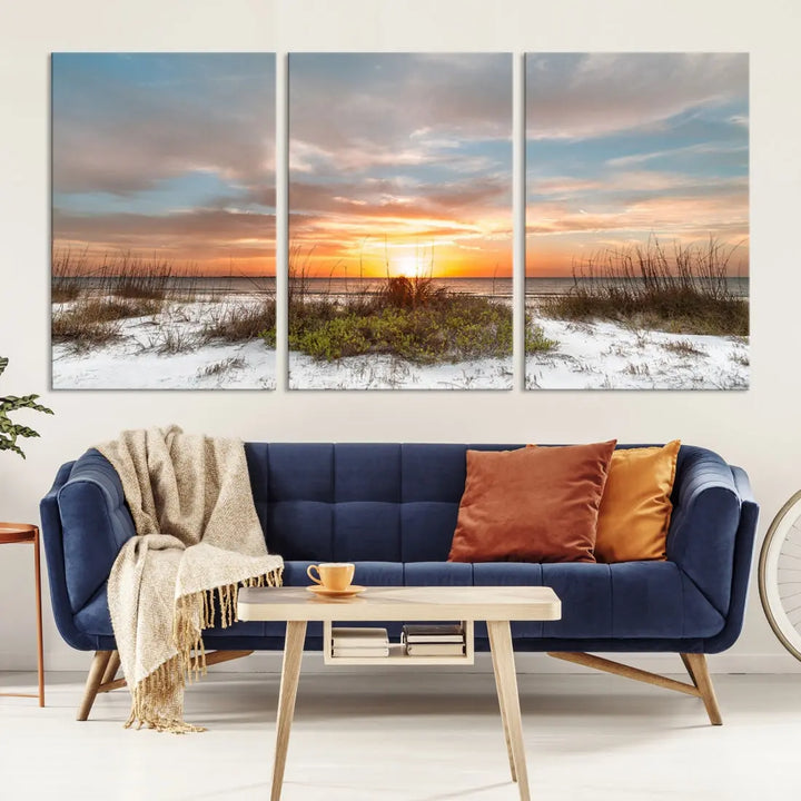 Perfect Sunset Wall Art Beach Ocean Nature Canvas Print Wall Decor