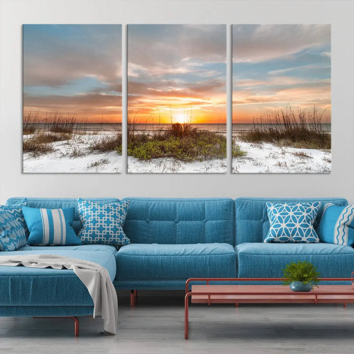 Perfect Sunset Wall Art Beach Ocean Nature Canvas Print Wall Decor