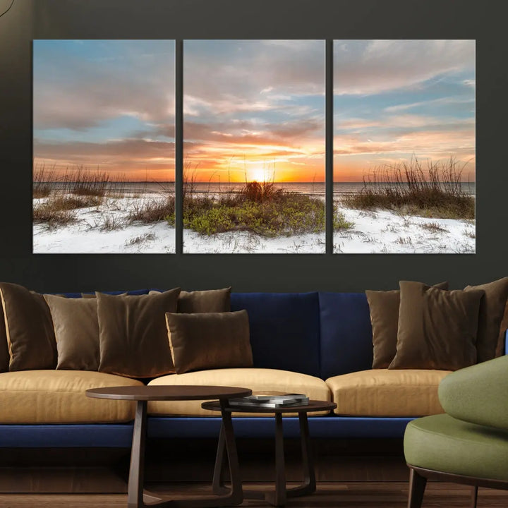 Perfect Sunset Wall Art Beach Ocean Nature Canvas Print Wall Decor