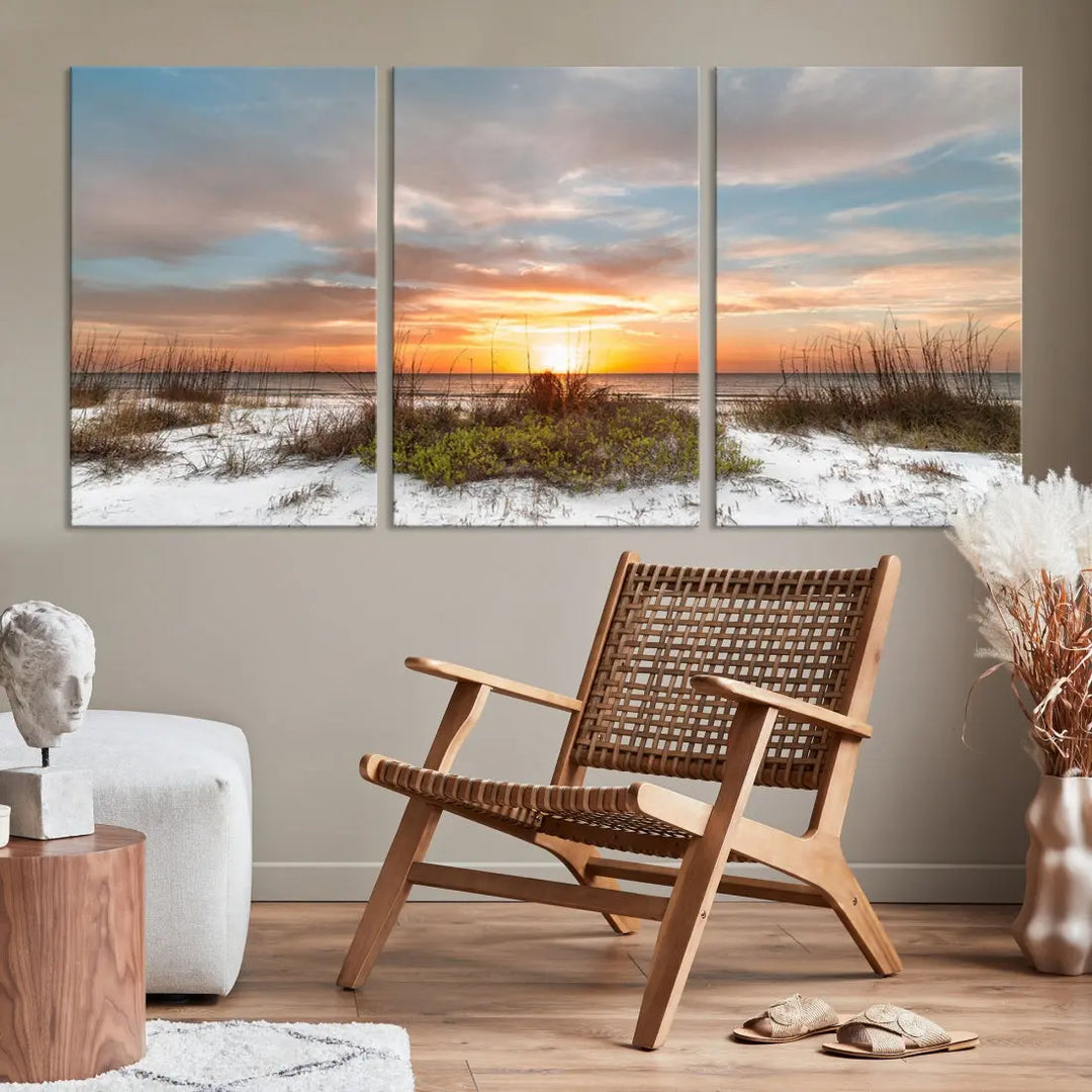 Perfect Sunset Wall Art Beach Ocean Nature Canvas Print Wall Decor