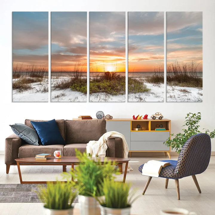 Perfect Sunset Wall Art Beach Ocean Nature Canvas Print Wall Decor