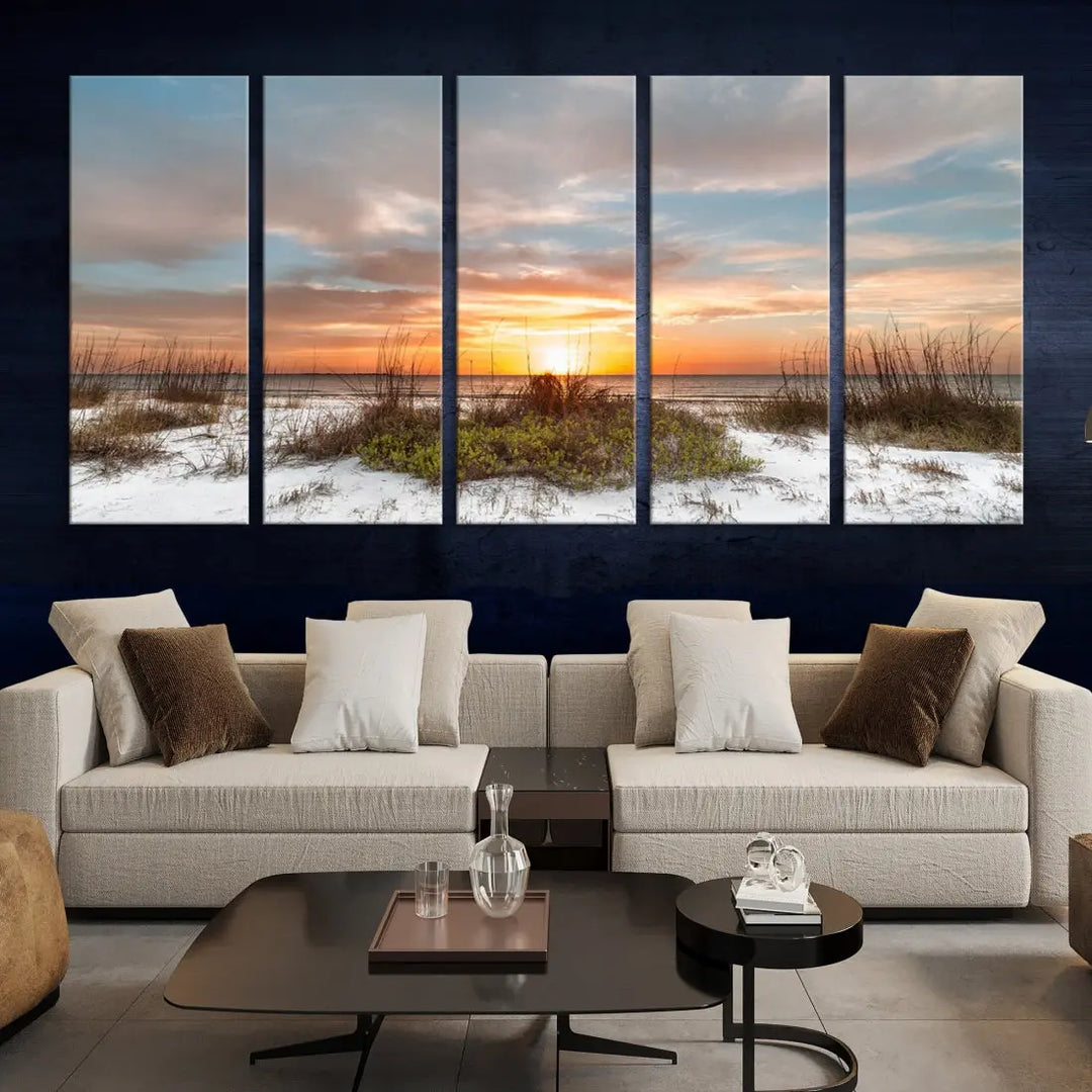 Perfect Sunset Wall Art Beach Ocean Nature Canvas Print Wall Decor