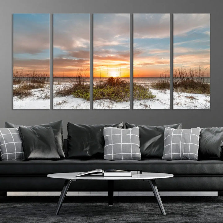 Perfect Sunset Wall Art Beach Ocean Nature Canvas Print Wall Decor