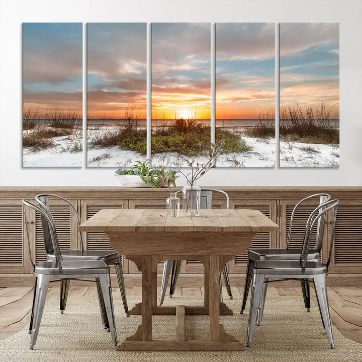 Perfect Sunset Wall Art Beach Ocean Nature Canvas Print Wall Decor