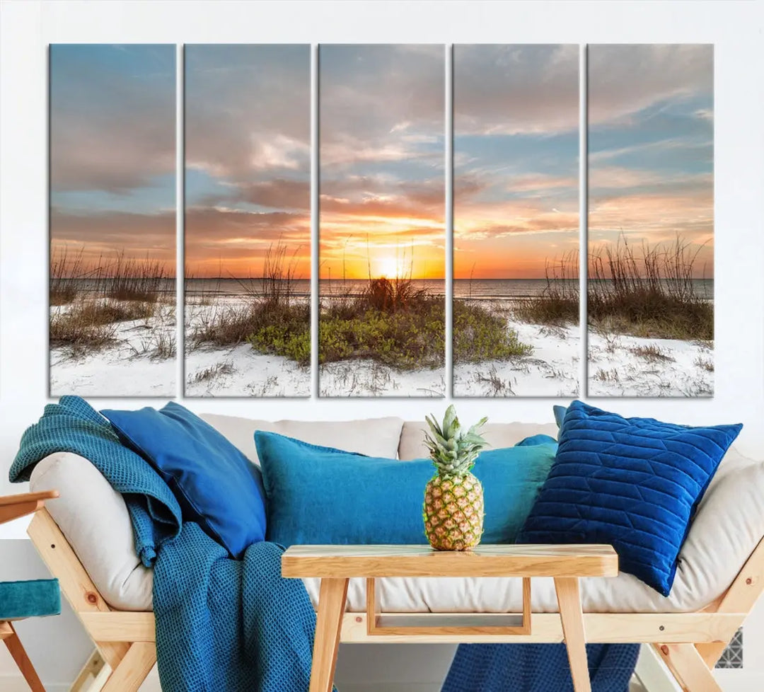 Perfect Sunset Wall Art Beach Ocean Nature Canvas Print Wall Decor