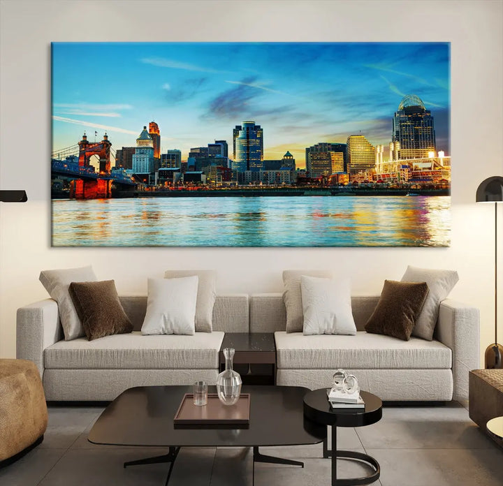 Perfectly Taken Cincinnati Sunset Wall Art Skyline Canvas Cincinnati Photo Print