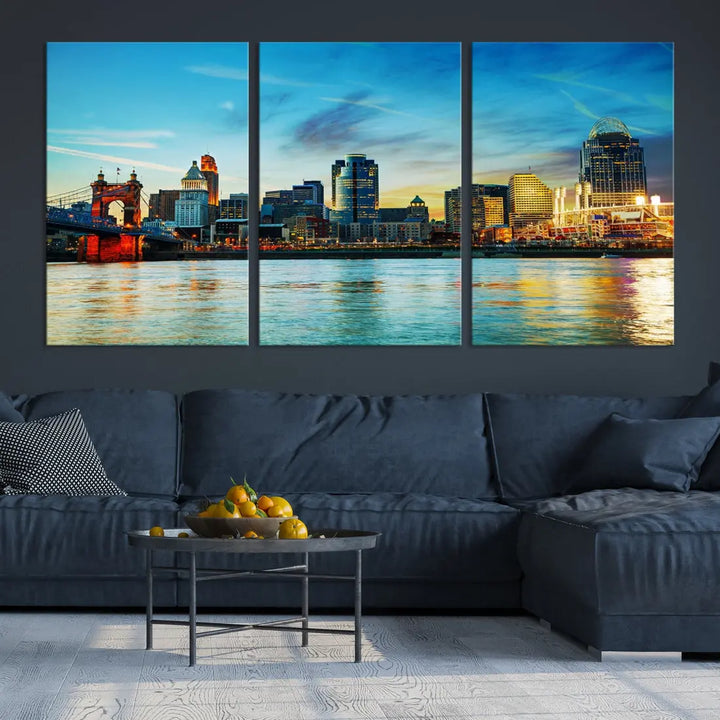 Perfectly Taken Cincinnati Sunset Wall Art Skyline Canvas Cincinnati Photo Print