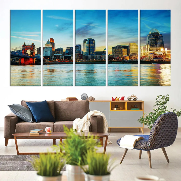 Perfectly Taken Cincinnati Sunset Wall Art Skyline Canvas Cincinnati Photo Print