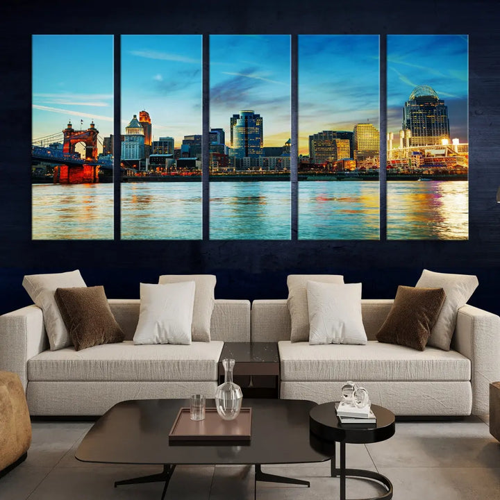 Perfectly Taken Cincinnati Sunset Wall Art Skyline Canvas Cincinnati Photo Print