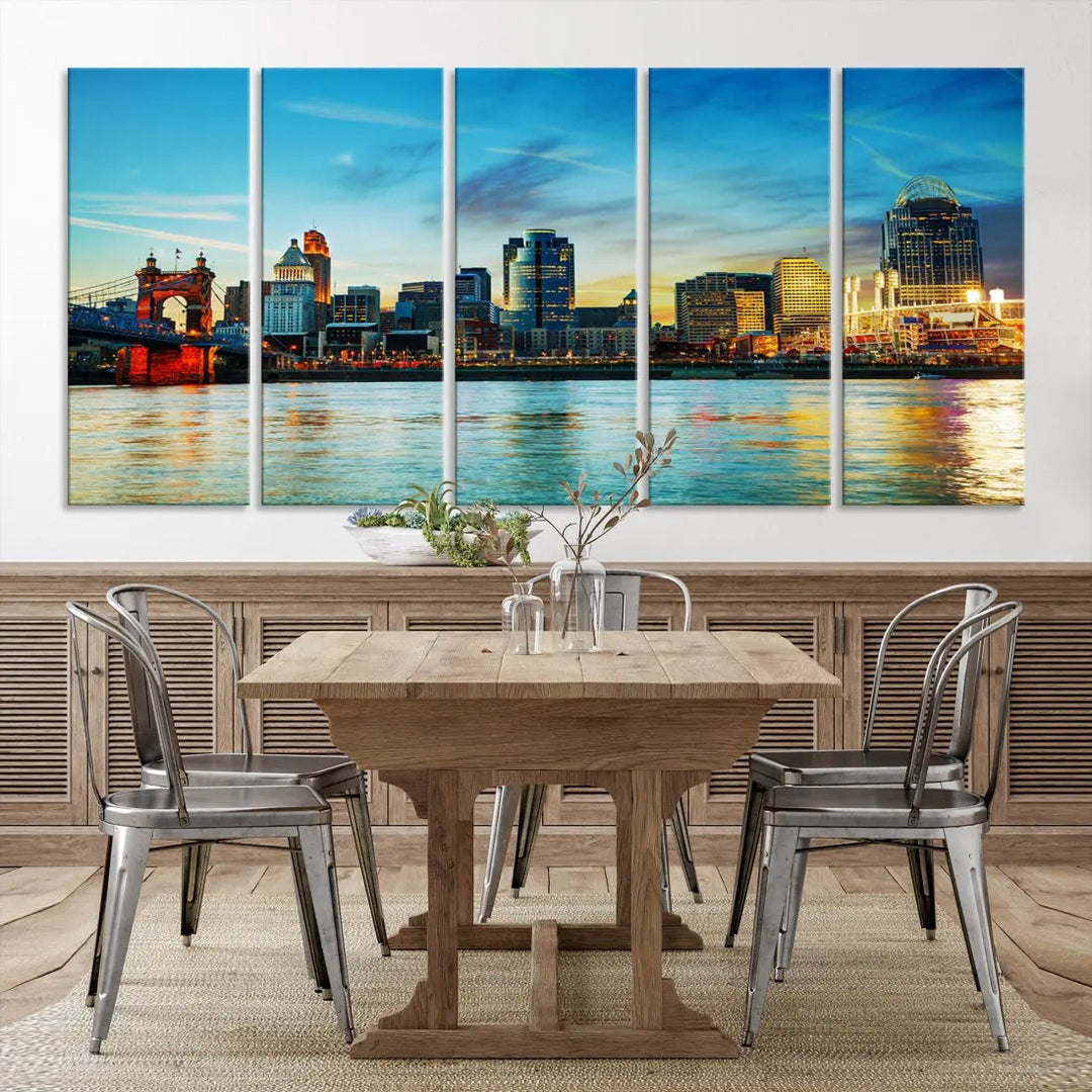 Perfectly Taken Cincinnati Sunset Wall Art Skyline Canvas Cincinnati Photo Print