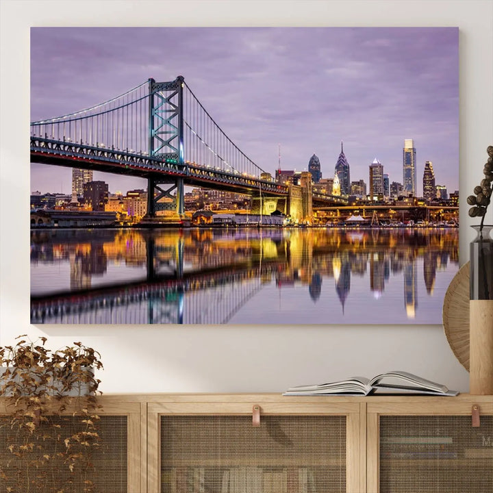 Philadelphia Ben Franklin Bridge Wall Art Canvas Print