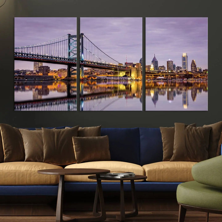 Philadelphia Ben Franklin Bridge Wall Art Canvas Print