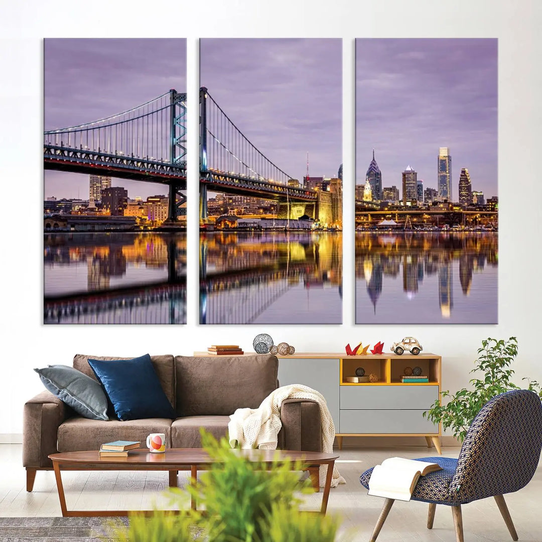 Philadelphia Ben Franklin Bridge Wall Art Canvas Print