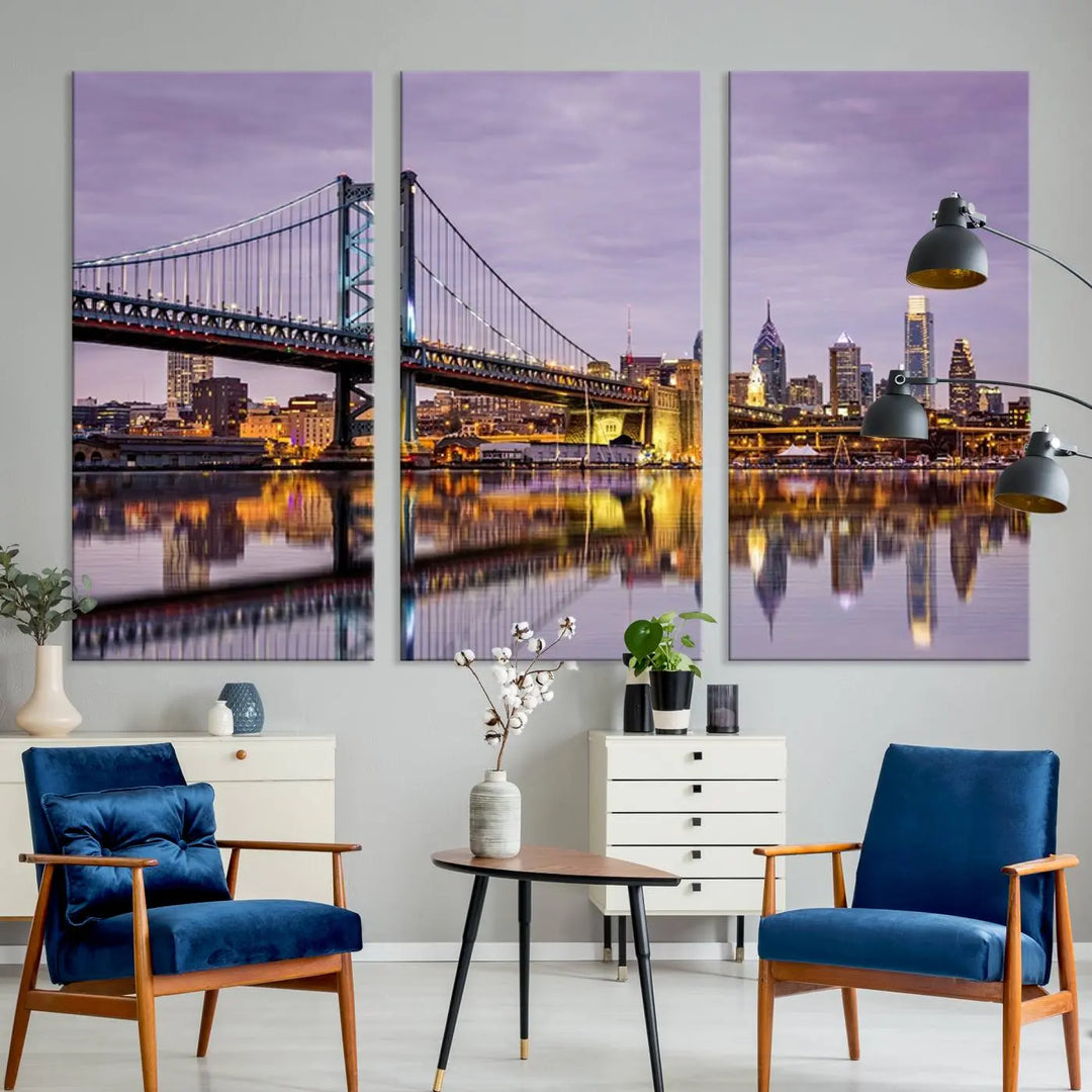 Philadelphia Ben Franklin Bridge Wall Art Canvas Print