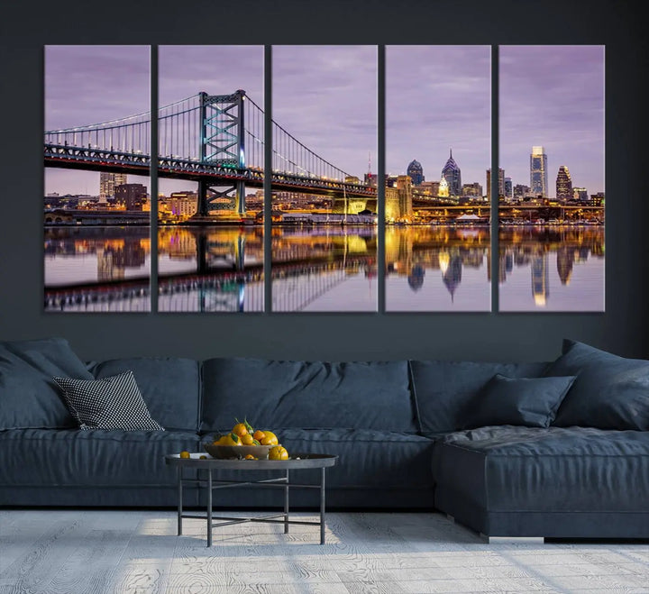 Philadelphia Ben Franklin Bridge Wall Art Canvas Print