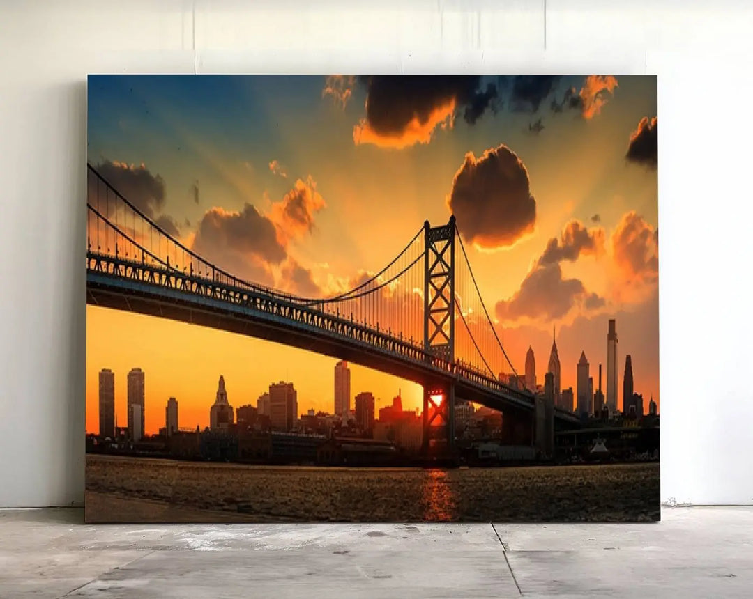 Philadelphia Ben Franklin Bridge Wall Art Canvas Print