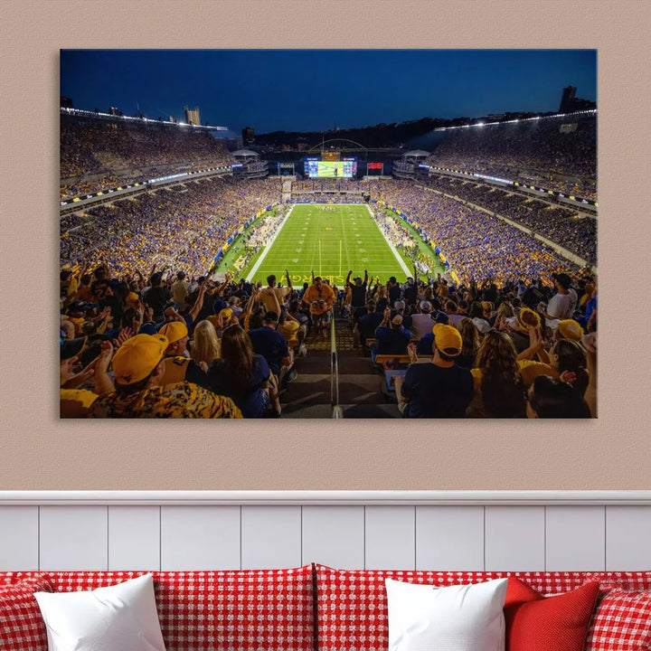 Pittsburgh Panthers Football Team Print - Pittsburgh Acrisure Stadium Wall Art Canvas Print