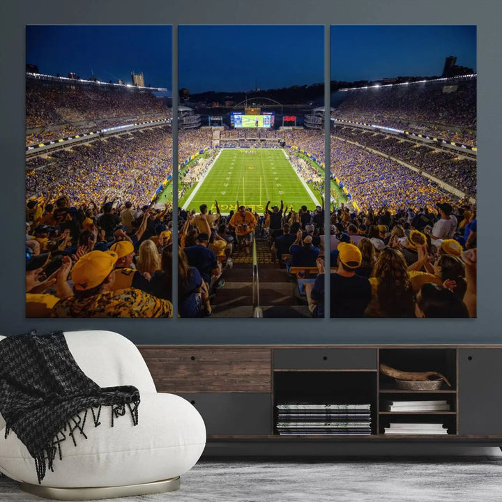 Pittsburgh Panthers Football Team Print - Pittsburgh Acrisure Stadium Wall Art Canvas Print