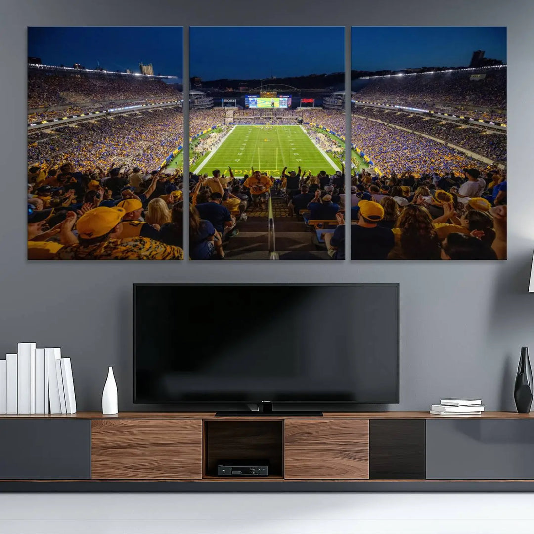 Pittsburgh Panthers Football Team Print - Pittsburgh Acrisure Stadium Wall Art Canvas Print