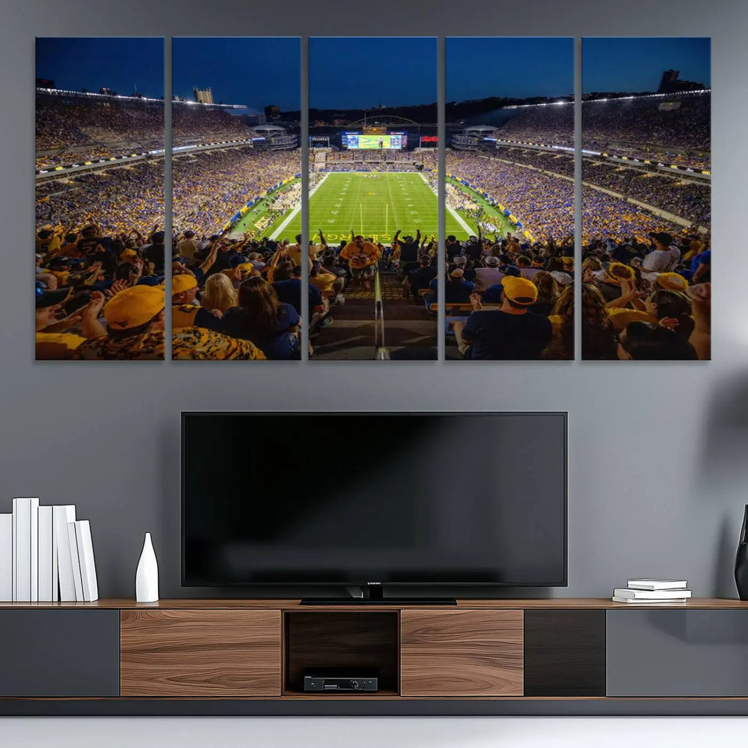 Pittsburgh Panthers Football Team Print - Pittsburgh Acrisure Stadium Wall Art Canvas Print