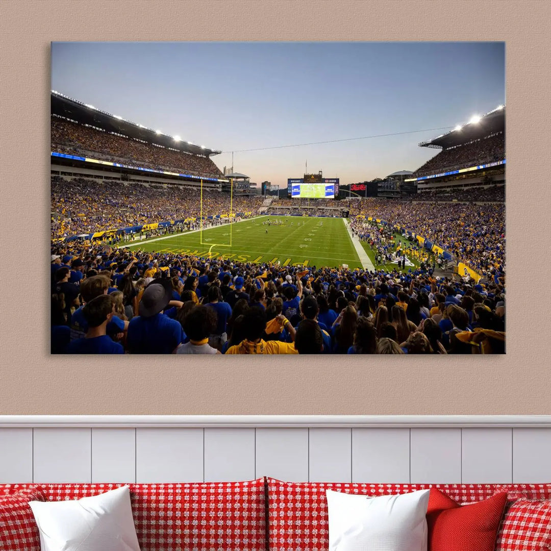 Pittsburgh Panthers Football Team Print - Pittsburgh Acrisure Stadium Wall Art Canvas Print