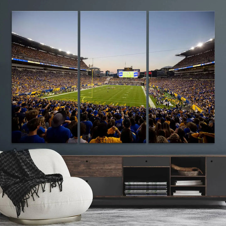 Pittsburgh Panthers Football Team Print - Pittsburgh Acrisure Stadium Wall Art Canvas Print