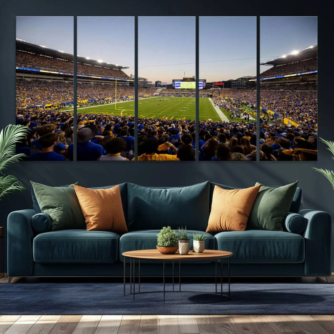 Pittsburgh Panthers Football Team Print - Pittsburgh Acrisure Stadium Wall Art Canvas Print