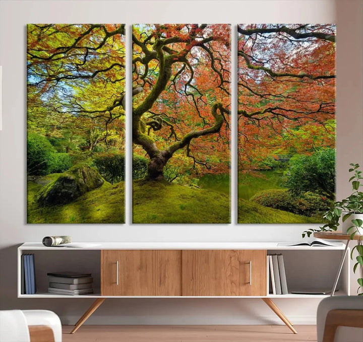 Portland Japanese Garden Old Tree Wall Art Canvas Print