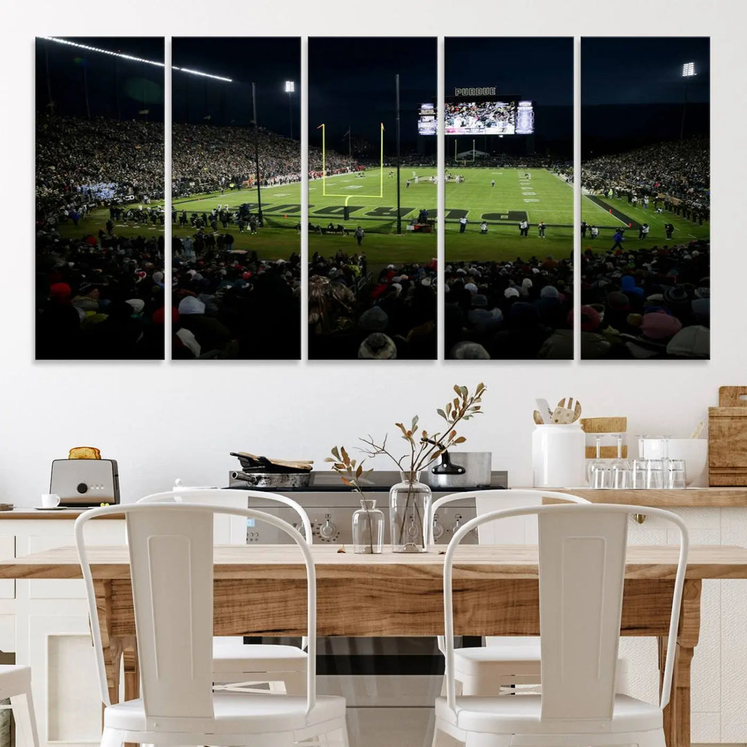 Purdue Boilermakers Football Team Print - West Lafayette Ross–Ade Stadium Wall Art Canvas Print