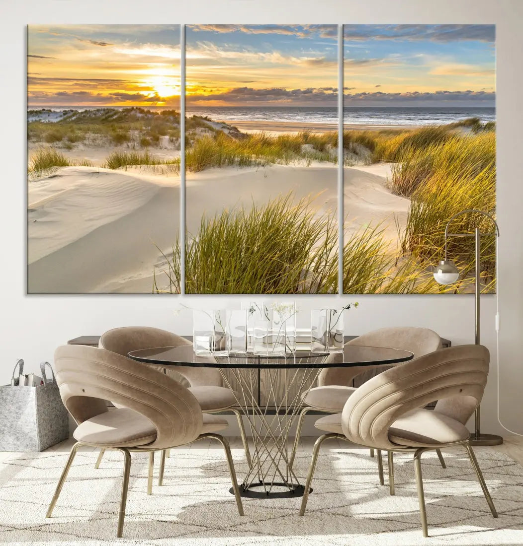 Relaxing Sunset Beach Ocean Large Wall Art Canvas Print Nursery Decor