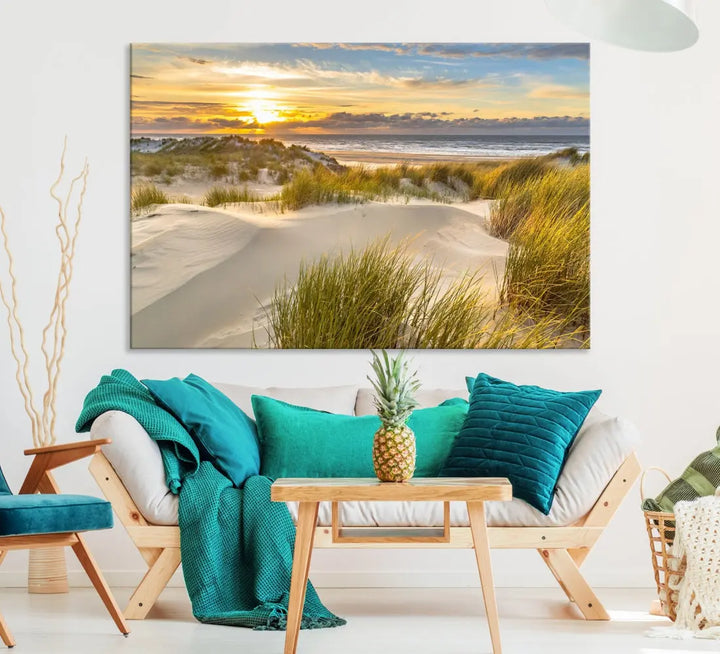 Relaxing Sunset Beach Ocean Large Wall Art Canvas Print Nursery Decor