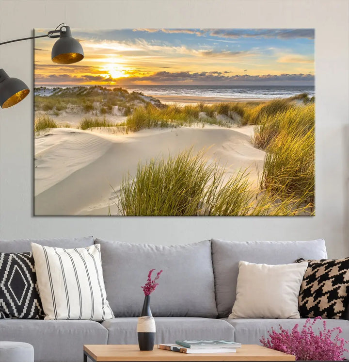 Relaxing Sunset Beach Ocean Large Wall Art Canvas Print Nursery Decor