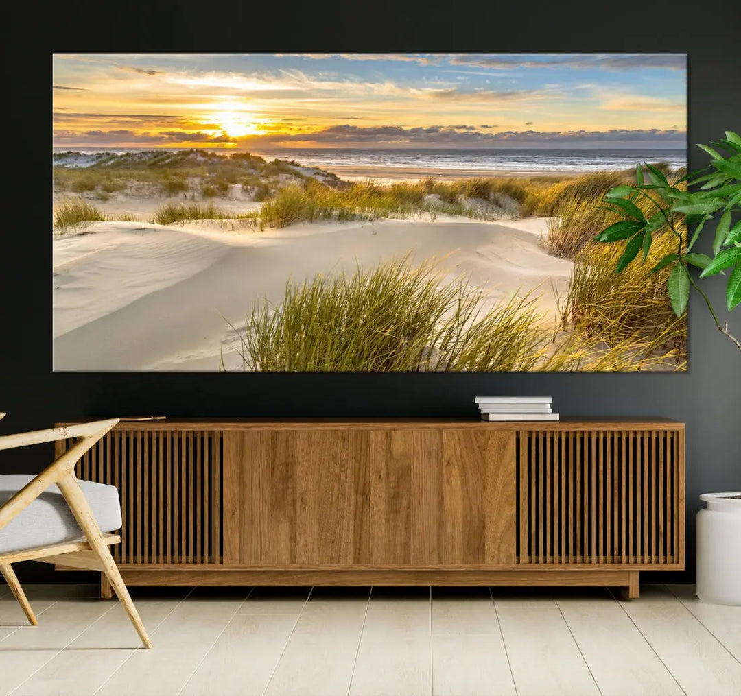 Relaxing Sunset Beach Ocean Large Wall Art Canvas Print Nursery Decor